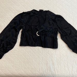 Zara Black Silk Top